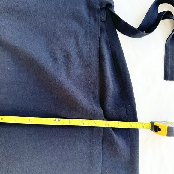 Tristan & Iseut Long Navy Wrap Skirt Fully Lined Size 9 Vintage - Picture 7 of 11